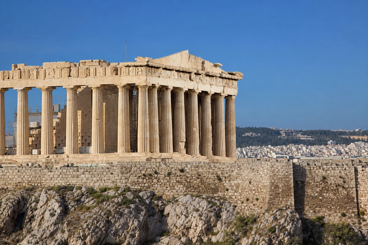 The Acropolis above Athens, a year-round sight even when visiting Greece in the winter off-season