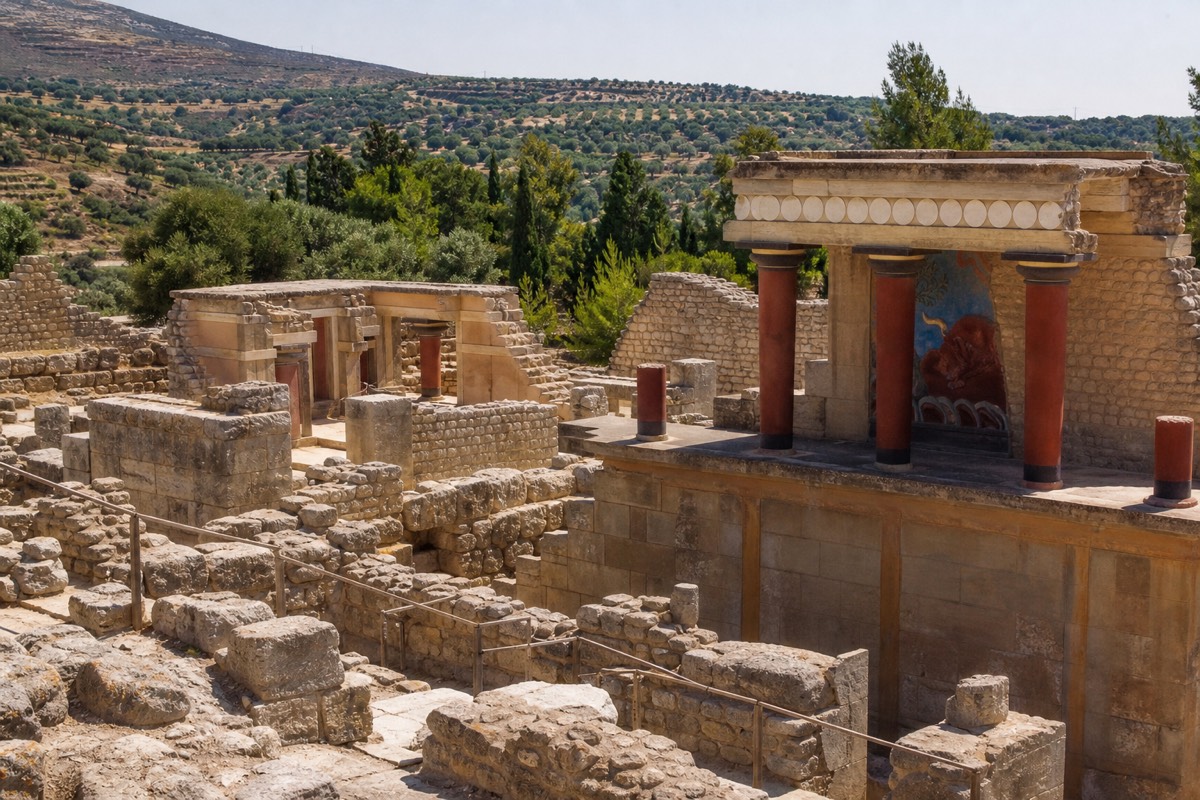 The Minoan palace of Knossos on Crete, a highlight when spending 14 days in Greece
