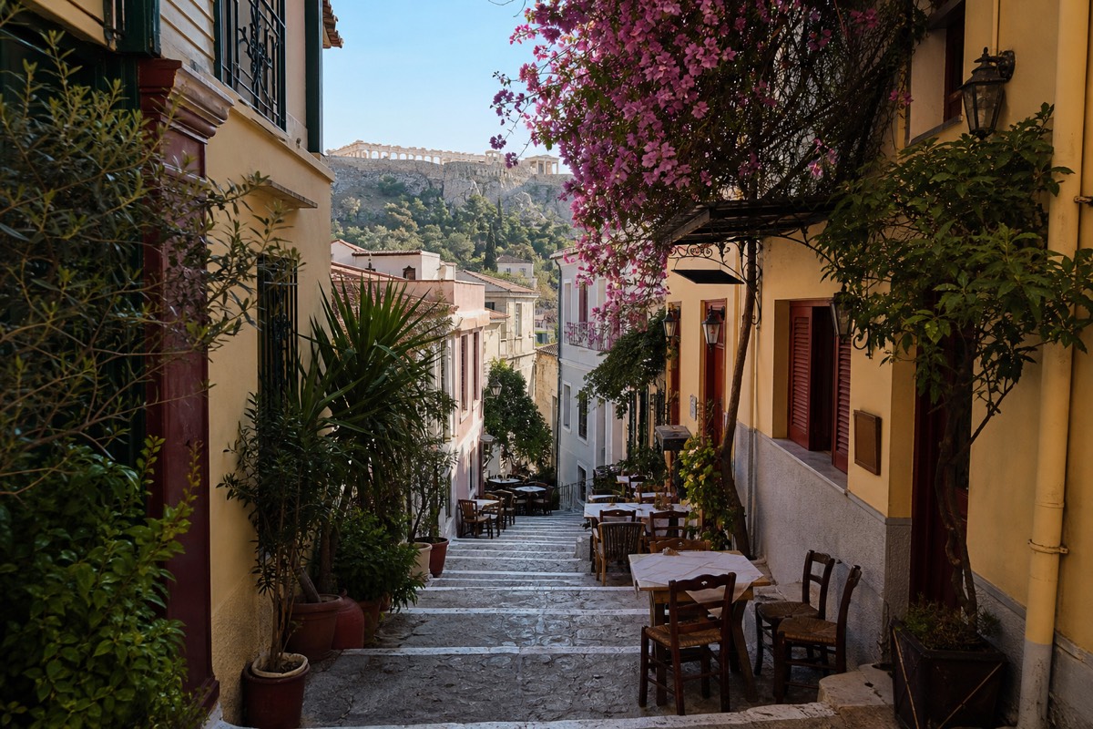 The Acropolis above Athens, a popular stop for travelers experiencing Greece in the winter off-season